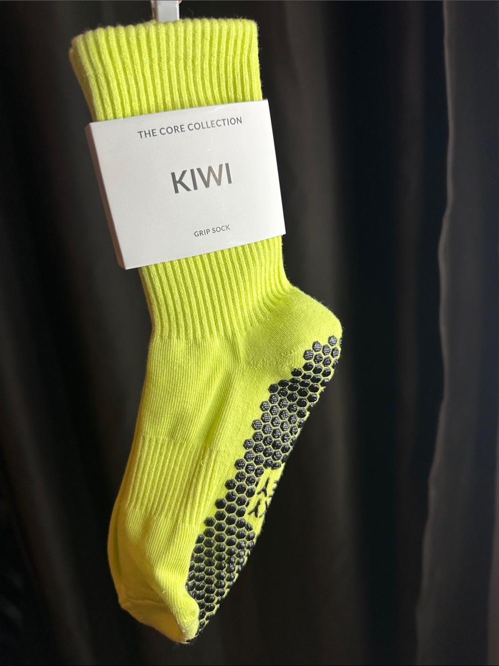 KIWI Neon Lime Grip Athletic Sock